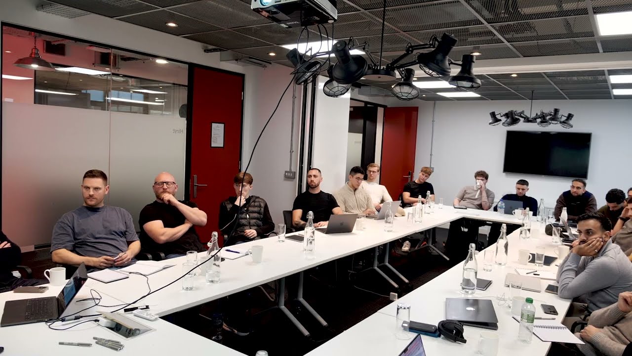 A boardroom full of agency owners at the Agency Club Mastermind in London, November 2025